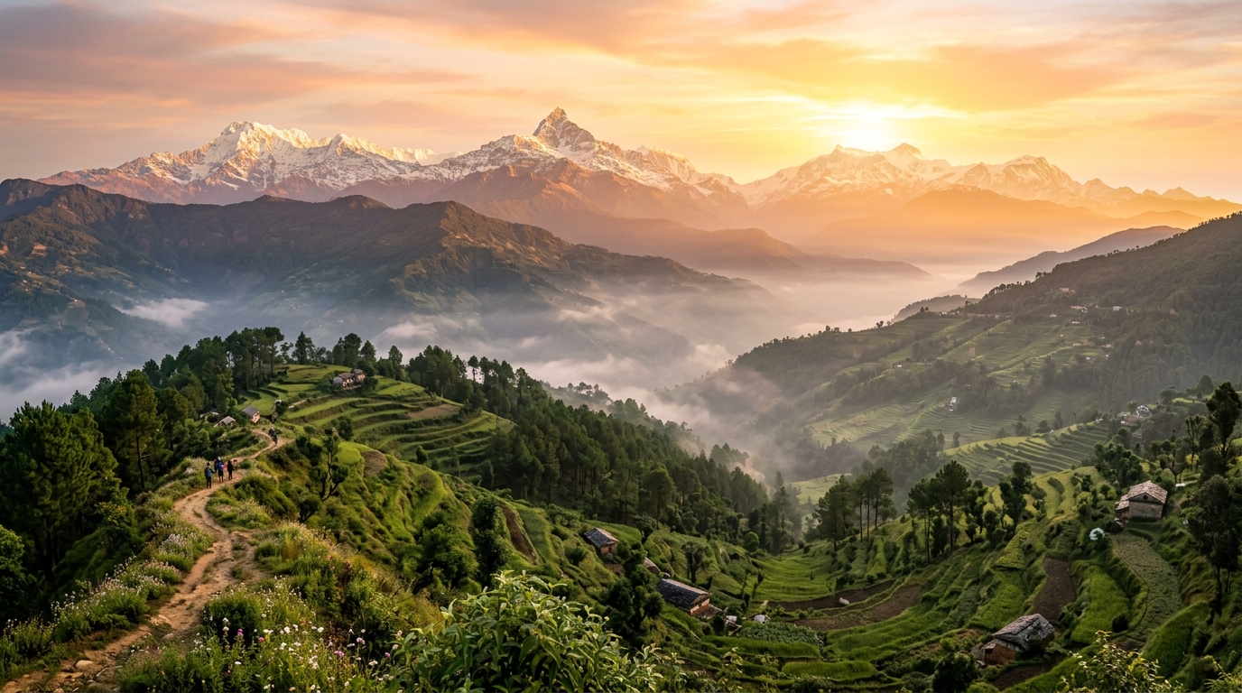 Nagarkot Himalayan Sunrise view at Hotel Road Side